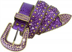 img 4 attached to Stylish Rhinestone Studded Leather Belt For Women - The Ultimate Fashion Accessory!