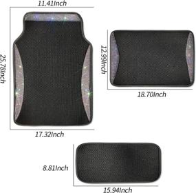 img 1 attached to Bling Diamond Waterproof Anti Slip Car Floor Mats For Girls&Amp