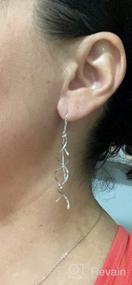 img 7 attached to SLUYNZ 925 Sterling Silver Wave Curve Threader Earrings Chain for Women Girls with Tassel Dangle
