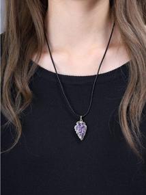 img 2 attached to Stylish And Chic: Leather Cord Quartz Crystal Necklace For Women By COAI