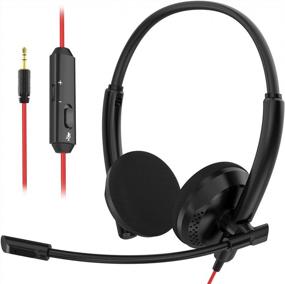 img 4 attached to Nubwo HW03 Wired Computer Headset With Noise-Cancelling Microphone - Ideal For PC, Laptop, Business, Call Center Work - Adjustable Ear Design, Volume Control, 3.5Mm Jack