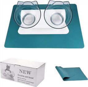 img 2 attached to Anti-Vomiting Elevated Cat Food Bowls With Silicone Mat And Cute Cat Face Design - Perfect For Stress-Free Meals For Cats And Small Dogs