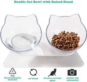 img 3 attached to Anti-Vomiting Elevated Cat Food Bowls With Silicone Mat And Cute Cat Face Design - Perfect For Stress-Free Meals For Cats And Small Dogs