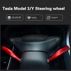 img 3 attached to Крышка рулевого рычага Junejour для Tesla Model 3 Model Y