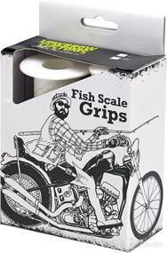 img 1 attached to 🐠 Highly Compatible Lowbrow Customs 1" Fish Scale Grips in White: Ideal for Ironhead, Panhead, Shovelhead, or Custom Performance Enhancements