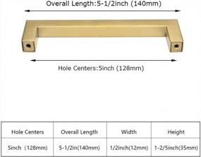 img 3 attached to Enhance Home Decor With Homdiy 6 Pack Brushed Brass Cabinet Pulls - Gold Square Handles For Cabinets And Drawers
