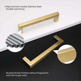img 1 attached to Enhance Home Decor With Homdiy 6 Pack Brushed Brass Cabinet Pulls - Gold Square Handles For Cabinets And Drawers