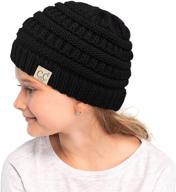 c c hatsandscarf beanie stretchy yj 847 kids girls' accessories : cold weather logo