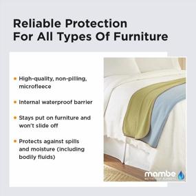 img 2 attached to Protect Your Furniture With Mambe'S 100% Waterproof Cover - Queen Size, Bamboo And Sky Blue For Pets And People