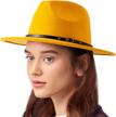 ladybro fedora hats for women wide brim hat, incld 3 decor belts, wool felt, 58cm adjustable women's fedora 1 logo