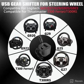 img 1 attached to Obokidly Upgrade 7 R H Gear Shifter/Sequential Gear Shifter USB Transmission Adapter Steering Wheel For G29 G27 Thrustmaster T300RS/GT Simulation Racing Game (Black- H&Amp