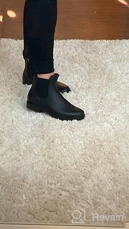 img 1 attached to Smiry Women'S Short Rain Boots | Waterproof, Anti Slip Rubber Ankle Chelsea Booties review by Kristen Moore