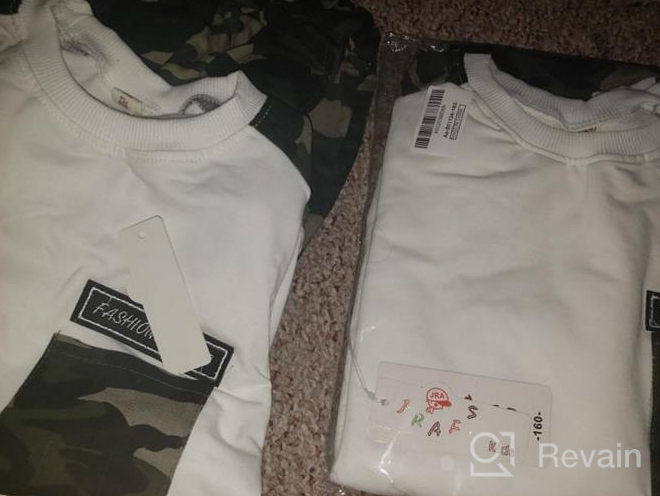 img 1 attached to 👕 Comfy Cotton Long Sleeve T-shirts and Camouflage Pants Set for Boys - Stylish Sweatsuits for Casual Outfits review by Owen Houser