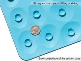 img 2 attached to 🛁 OTHWAY Non-Slip Bathtub Mat: Soft Rubber Blue Bathmat with Strong Suction Cups - Safe & Slip-Resistant Solution for Bathroom