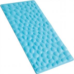 img 4 attached to 🛁 OTHWAY Non-Slip Bathtub Mat: Soft Rubber Blue Bathmat with Strong Suction Cups - Safe & Slip-Resistant Solution for Bathroom
