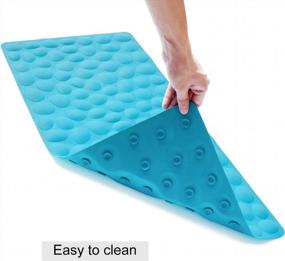 img 3 attached to 🛁 OTHWAY Non-Slip Bathtub Mat: Soft Rubber Blue Bathmat with Strong Suction Cups - Safe & Slip-Resistant Solution for Bathroom