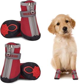 img 4 attached to Shoes Winter Booties Rugged Anti Slip Dogs