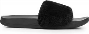 img 1 attached to Furry Comfort And Arch Support: FITORY Women'S Slides For Indoor And Outdoor Wear