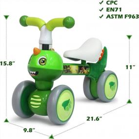 img 3 attached to Беговел для малышей 10-36 месяцев | No Pedal 4 Wheels Ride-On Toys For 1 Year Old Boy Girl Подарок на первый день рождения, использование в помещении и на открытом воздухе | Лучший детский беговел на День Благодарения.