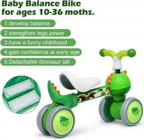 img 2 attached to Беговел для малышей 10-36 месяцев | No Pedal 4 Wheels Ride-On Toys For 1 Year Old Boy Girl Подарок на первый день рождения, использование в помещении и на открытом воздухе | Лучший детский беговел на День Благодарения.