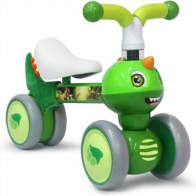 img 4 attached to Беговел для малышей 10-36 месяцев | No Pedal 4 Wheels Ride-On Toys For 1 Year Old Boy Girl Подарок на первый день рождения, использование в помещении и на открытом воздухе | Лучший детский беговел на День Благодарения.