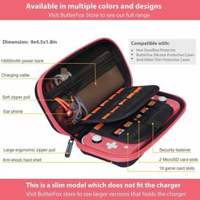 img 2 attached to Organize Your Nintendo Switch Lite On-The-Go With ButterFox Slim Carrying Case In Coral/Gray With Game & SD Card Slots!
