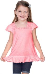 img 1 attached to 👚 Adorable Kavio Jersey Ruffle U Neck Flutter Girls' Tops, Tees & Blouses: Comfortable and Stylish Clothing Options