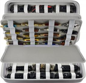img 4 attached to Knife Display Case For 64+ Pocket Knives. Folding Knife Holder, Butterfly Knives Storage Organizer, Knives Roll Collection Pouch Carrier Bag For Survival Tactical Outdoor For EDC Mini Knife -Grey