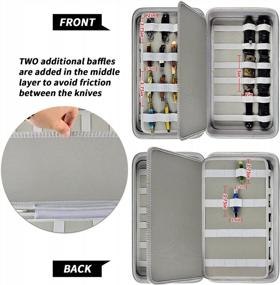 img 3 attached to Knife Display Case For 64+ Pocket Knives. Folding Knife Holder, Butterfly Knives Storage Organizer, Knives Roll Collection Pouch Carrier Bag For Survival Tactical Outdoor For EDC Mini Knife -Grey