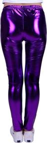 img 1 attached to HDE Leggings Metallic Footless Iridescent Girls' Clothing ~ Leggings