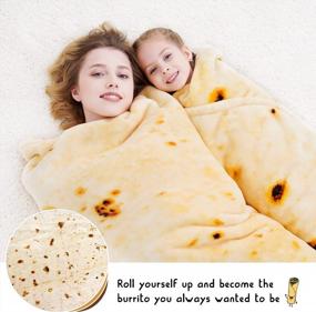 img 3 attached to CASOFU Tortilla Blanket - Beige Sherpa, 71 inches: Soft and Warm Burritos Giant Flour Tortilla Blanket, Novelty Taco Blanket for Your Family
