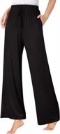 women's yoga pants: glorysunshine elastic waist palazzo lounge pants with pockets логотип