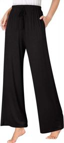 img 4 attached to Women'S Yoga Pants: GlorySunshine Elastic Waist Palazzo Lounge Pants With Pockets