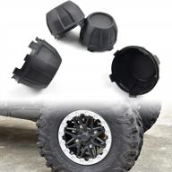 sautvs tire wheel hub caps for kawasaki teryx, black dust center hub cap covers for kawasaki teryx krx 1000 2020-2022 accessories (4pcs, replace #11065-1341) logo