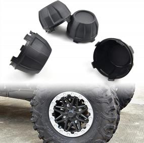 img 4 attached to SAUTVS Tire Wheel Hub Caps For Kawasaki Teryx, Black Dust Center Hub Cap Covers For Kawasaki Teryx KRX 1000 2020-2022 Accessories (4PCS, Replace #11065-1341)