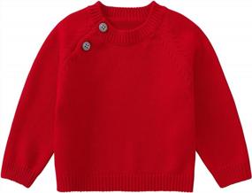 img 4 attached to Cotton Knit Button Closure Sweater For Baby Toddler Boys Girls Pullover