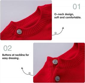img 2 attached to Cotton Knit Button Closure Sweater For Baby Toddler Boys Girls Pullover