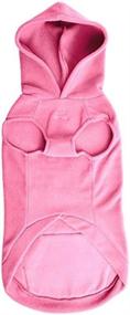 img 2 attached to 🐾 EXPAWLORER Fleece Dog Hoodie with Pocket, Cold Weather Spring Vest Sweatshirt with O-Ring Attachment, Light Pink, Size L