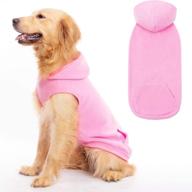 🐾 expawlorer fleece dog hoodie with pocket, cold weather spring vest sweatshirt with o-ring attachment, light pink, size l логотип