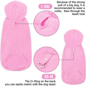 img 1 attached to 🐾 EXPAWLORER Fleece Dog Hoodie with Pocket, Cold Weather Spring Vest Sweatshirt with O-Ring Attachment, Light Pink, Size L