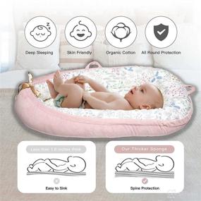 img 3 attached to 👶 Junoon Baby Lounger: Ultra-Soft, Breathable Bassinet for Traveling and Napping - Essential Newborn Bed"