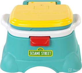 img 1 attached to 🚽 Sesame Street Elmo Hooray! 3-in-1 Potty, Toilet Trainer, Potty Chair, Step Stool - Blue for Boys & Girls