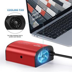 img 2 attached to Bapdas 150W Car Power Inverter DC 12V To 110V AC Car Plug Adapter Outlet 2 USB Ports (Red)