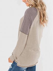 img 3 attached to Stylish Color Block Long Sleeve Tunic Tops For Women: Great Casual Wear!