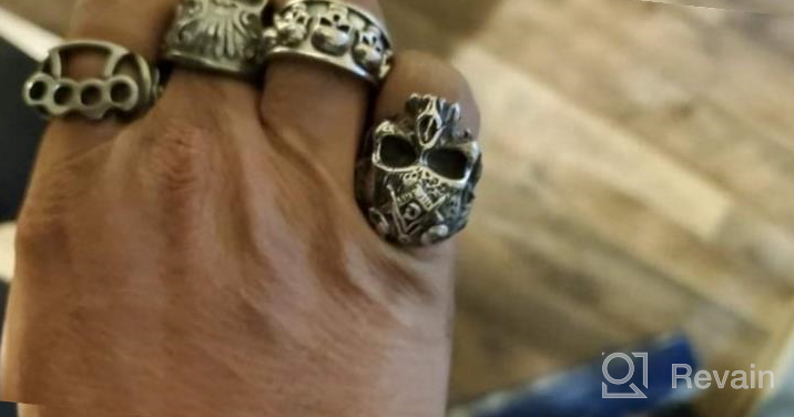 img 1 attached to Jude Jewelers Stainless Steel Gothic Skull Vintage Masonic Biker Ring: A Statement Piece for Bold Style and Edge review by Mike Rogers