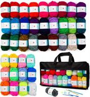 get creative with inscraft 48 pcs crochet yarn kit – 1400 yards of 40 vibrant colors, complete with crochet hooks, weaving needles, stitch markers, and bag – perfect gift for all skill levels logo