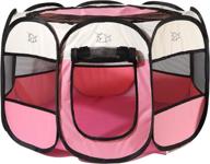 🐾 water resistant portable foldable pet playpen for dogs, cats, and rabbits - indoor/outdoor use with carrying case and travel bowl логотип