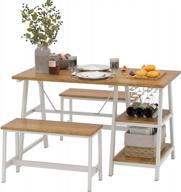 stylish oak 3-piece dining set with wine rack and glass holder for home and kitchen by sogesfurniture logo