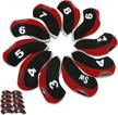 10pcs/set neoprene golf iron covers - many color choice, closely protector for club mens (3-9 pw a sw) number | zenesty logo