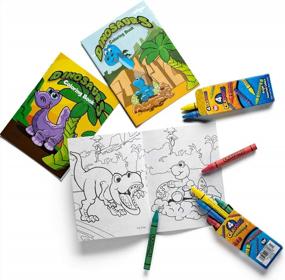 img 1 attached to Dino-Mite Party Fun: Mini Dinosaur Coloring Books With 32 Color Crayons - Perfect Themed Birthday Party Favor Set For Kids